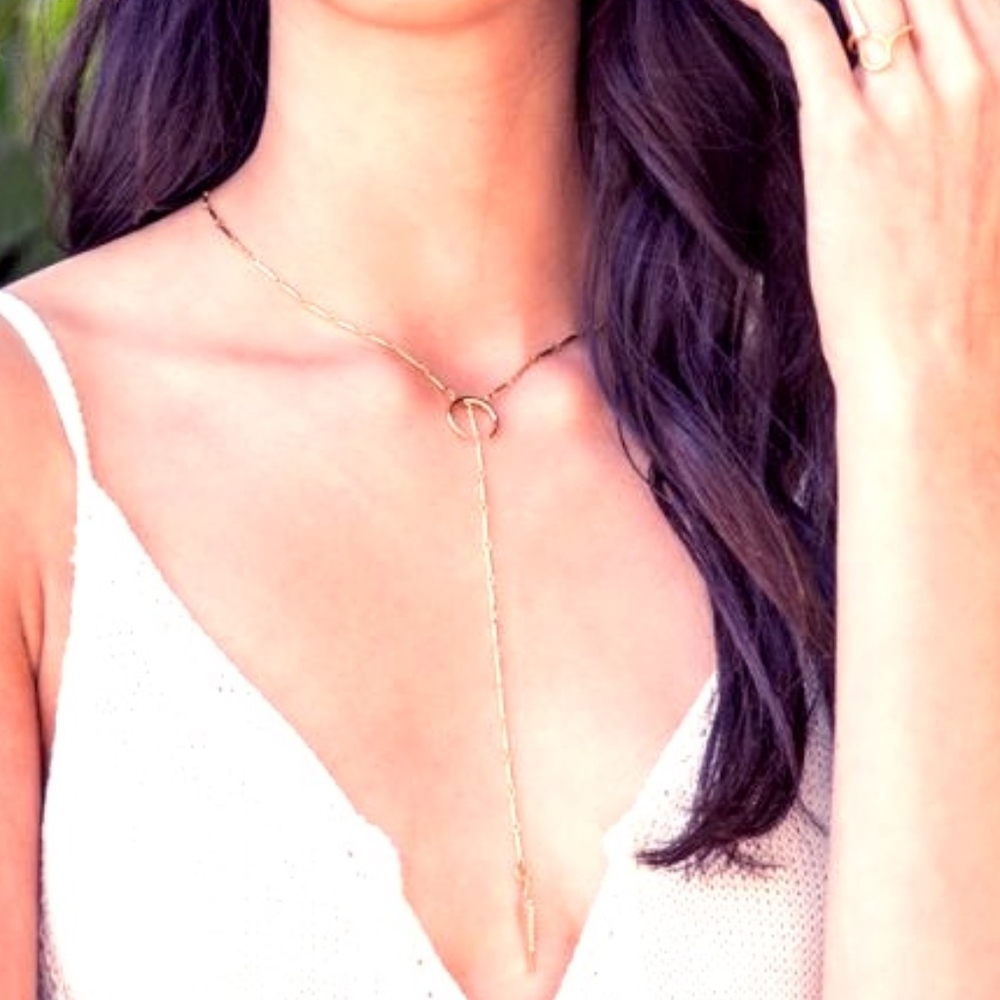 Luv AJ Pavé Tusk Lariat & Open Crescent Ring SET!!